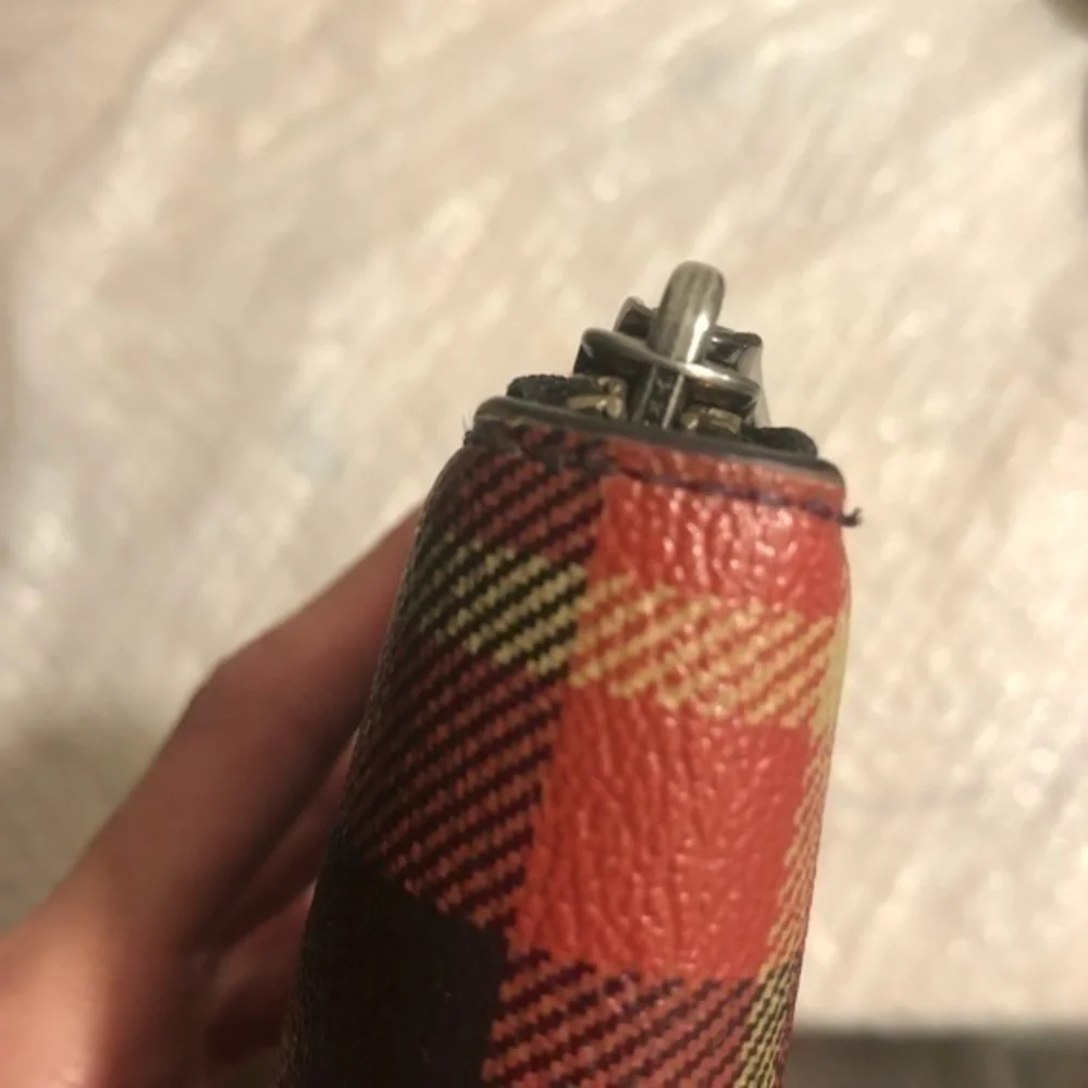 Coach plaid wallet clutch